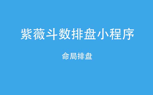 紫薇斗數(shù)排盤小程序,命局排盤_算命小程序測評
